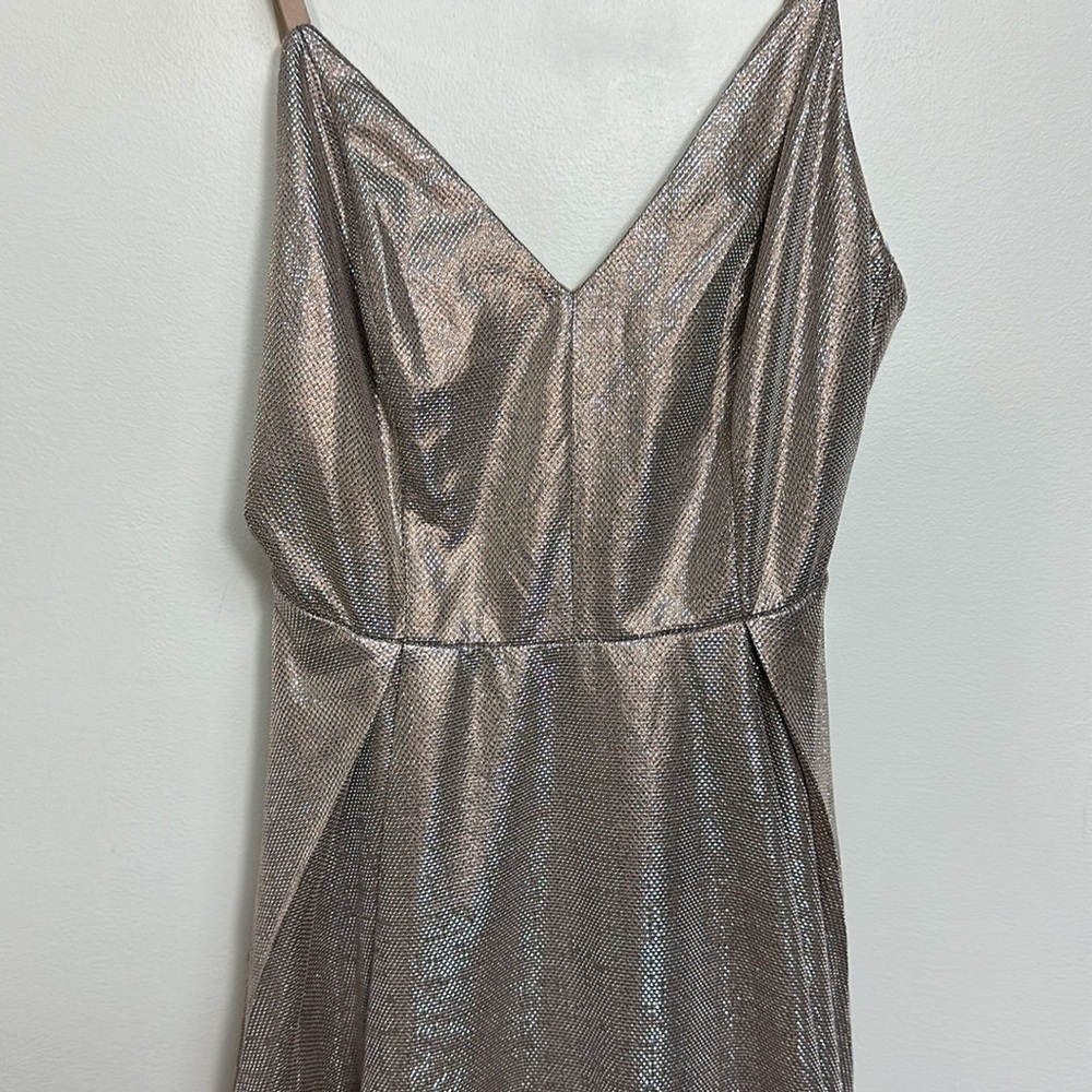 Lulus Keeps Getting Better Metallic Gold Skater D… - image 3